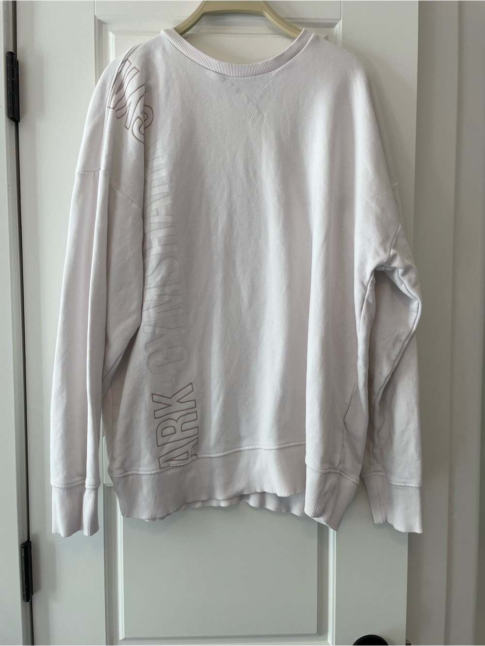 Gymshark Pale white Crewneck Sweatshirt with Subtle Side Logo